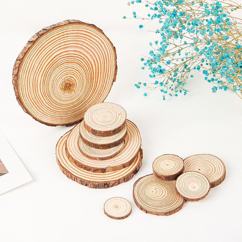 5Pcs Natural Pine Round Unfini - Oud Wood Chip 评论和价格