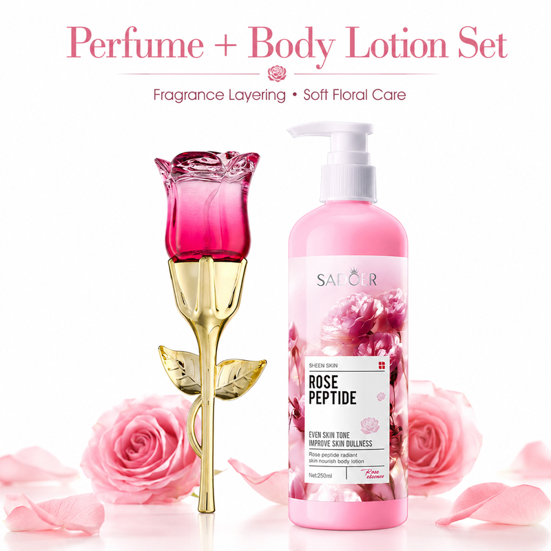 Rose Perfume & Body Lotion Set - Perfume Fragrance Moisturizer 评论和价格