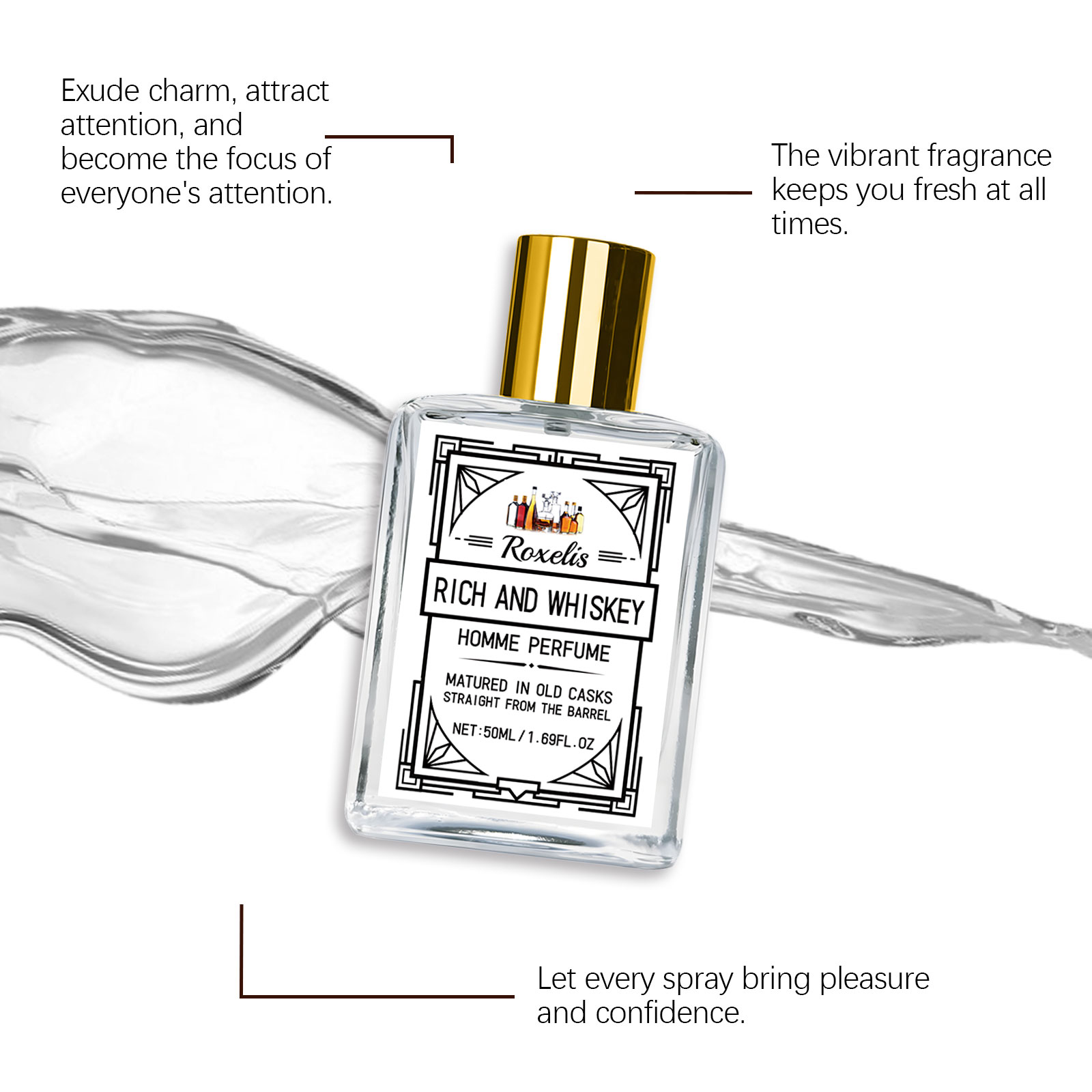Roxelis 50ml Charm Whisky Men' - Perfume Fragrances 评论和价格